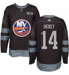 Mens Adidas New York Islanders 14 Thomas Hickey Authentic Black 1917 2017 100th Anniversary NHL Jersey 