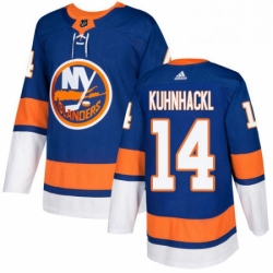 Mens Adidas New York Islanders 14 Tom Kuhnhackl Premier Royal Blue Home NHL Jersey 