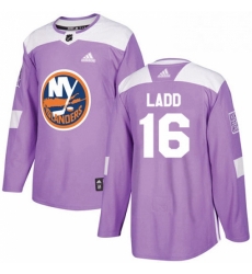Mens Adidas New York Islanders 16 Andrew Ladd Authentic Purple Fights Cancer Practice NHL Jersey 