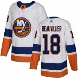 Mens Adidas New York Islanders 18 Anthony Beauvillier Authentic White Away NHL Jersey 