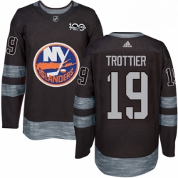 Mens Adidas New York Islanders 19 Bryan Trottier Authentic Black 1917 2017 100th Anniversary NHL Jersey 