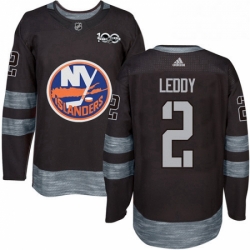 Mens Adidas New York Islanders 2 Nick Leddy Premier Black 1917 2017 100th Anniversary NHL Jersey 