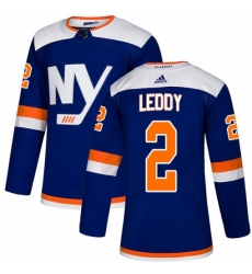 Mens Adidas New York Islanders 2 Nick Leddy Premier Blue Alternate NHL Jersey 