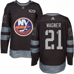Mens Adidas New York Islanders 21 Chris Wagner Premier Black 1917 2017 100th Anniversary NHL Jersey 
