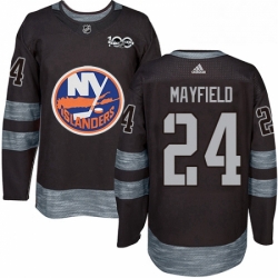 Mens Adidas New York Islanders 24 Scott Mayfield Authentic Black 1917 2017 100th Anniversary NHL Jersey 