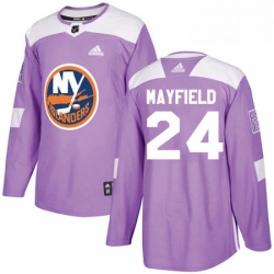 Mens Adidas New York Islanders 24 Scott Mayfield Authentic Purple Fights Cancer Practice NHL Jersey 