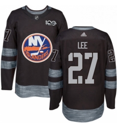Mens Adidas New York Islanders 27 Anders Lee Premier Black 1917 2017 100th Anniversary NHL Jersey 