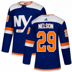 Mens Adidas New York Islanders 29 Brock Nelson Premier Blue Alternate NHL Jersey 