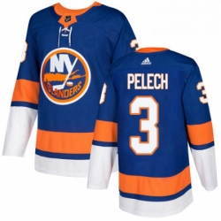 Mens Adidas New York Islanders 3 Adam Pelech Premier Royal Blue Home NHL Jersey 
