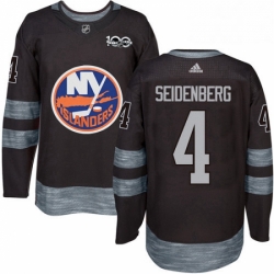 Mens Adidas New York Islanders 4 Dennis Seidenberg Authentic Black 1917 2017 100th Anniversary NHL Jersey 