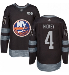 Mens Adidas New York Islanders 4 Thomas Hickey Authentic Black 1917 2017 100th Anniversary NHL Jersey 