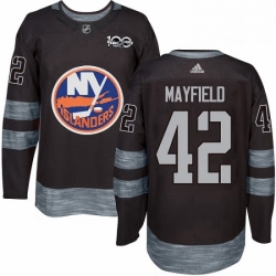 Mens Adidas New York Islanders 42 Scott Mayfield Premier Black 1917 2017 100th Anniversary NHL Jersey 