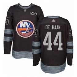 Mens Adidas New York Islanders 44 Calvin de Haan Authentic Black 1917 2017 100th Anniversary NHL Jersey 