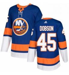 Mens Adidas New York Islanders 45 Noah Dobson Premier Royal Blue Home NHL Jersey 