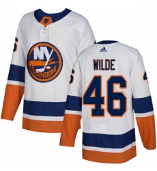Mens Adidas New York Islanders 46 Bode Wilde Authentic White Away NHL Jersey 