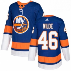 Mens Adidas New York Islanders 46 Bode Wilde Premier Royal Blue Home NHL Jersey 