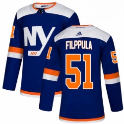 Mens Adidas New York Islanders 51 Valtteri Filppula Premier Blue Alternate NHL Jersey 