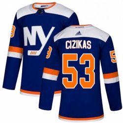 Mens Adidas New York Islanders 53 Casey Cizikas Premier Blue Alternate NHL Jersey 