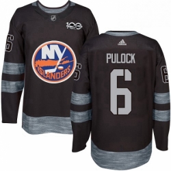 Mens Adidas New York Islanders 6 Ryan Pulock Authentic Black 1917 2017 100th Anniversary NHL Jersey 