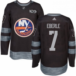 Mens Adidas New York Islanders 7 Jordan Eberle Premier Black 1917 2017 100th Anniversary NHL Jersey 