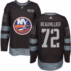 Mens Adidas New York Islanders 72 Anthony Beauvillier Premier Black 1917 2017 100th Anniversary NHL Jersey 