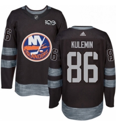 Mens Adidas New York Islanders 86 Nikolay Kulemin Premier Black 1917 2017 100th Anniversary NHL Jersey 