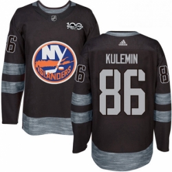 Mens Adidas New York Islanders 86 Nikolay Kulemin Premier Black 1917 2017 100th Anniversary NHL Jersey 