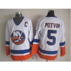NHL New York Islanders 5 Potvin white jerseys