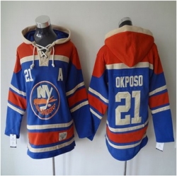 New York Islanders #21 Kyle Okposo Baby Blue Sawyer Hooded Sweatshirt Stitched NHL jersey