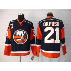 New York Islanders 21 Kyle Okposo Dark blue jersey