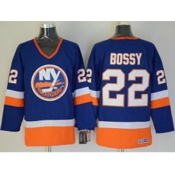 New York Islanders #22 Mike Bossy Baby Blue CCM Throwback Stitched Jersey
