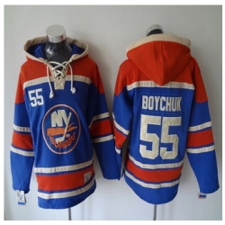 New York Islanders #55 Johnny Boychuk Baby Blue Sawyer Hooded Sweatshirt Stitched NHL jersey