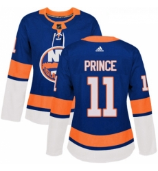 Womens Adidas New York Islanders 11 Shane Prince Authentic Royal Blue Home NHL Jersey 