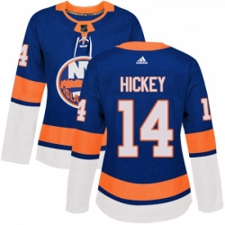 Womens Adidas New York Islanders 14 Thomas Hickey Premier Royal Blue Home NHL Jersey 