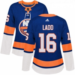 Womens Adidas New York Islanders 16 Andrew Ladd Authentic Royal Blue Home NHL Jersey 