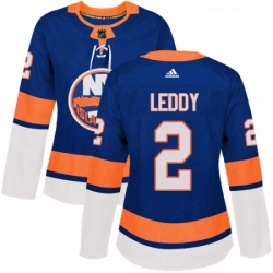 Womens Adidas New York Islanders 2 Nick Leddy Authentic Royal Blue Home NHL Jersey 
