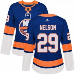 Womens Adidas New York Islanders 29 Brock Nelson Authentic Royal Blue Home NHL Jersey 