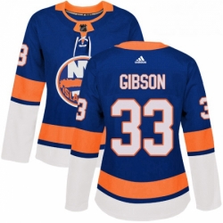 Womens Adidas New York Islanders 33 Christopher Gibson Premier Royal Blue Home NHL Jersey 