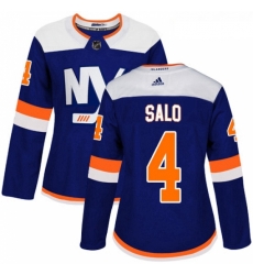 Womens Adidas New York Islanders 4 Robin Salo Premier Blue Alternate NHL Jersey 