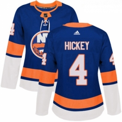 Womens Adidas New York Islanders 4 Thomas Hickey Authentic Royal Blue Home NHL Jersey 