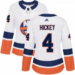 Womens Adidas New York Islanders 4 Thomas Hickey Authentic White Away NHL Jersey 