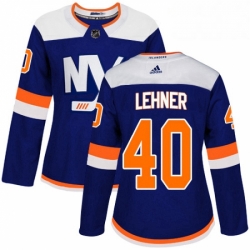 Womens Adidas New York Islanders 40 Robin Lehner Premier Blue Alternate NHL Jersey 