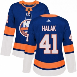Womens Adidas New York Islanders 41 Jaroslav Halak Authentic Royal Blue Home NHL Jersey 