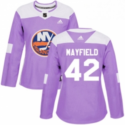 Womens Adidas New York Islanders 42 Scott Mayfield Authentic Purple Fights Cancer Practice NHL Jersey 