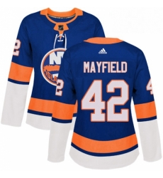 Womens Adidas New York Islanders 42 Scott Mayfield Authentic Royal Blue Home NHL Jersey 