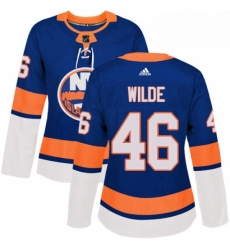 Womens Adidas New York Islanders 46 Bode Wilde Premier Royal Blue Home NHL Jersey 