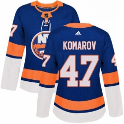 Womens Adidas New York Islanders 47 Leo Komarov Premier Royal Blue Home NHL Jersey 