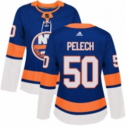 Womens Adidas New York Islanders 50 Adam Pelech Authentic Royal Blue Home NHL Jersey 