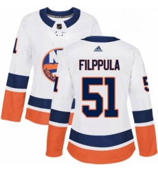 Womens Adidas New York Islanders 51 Valtteri Filppula Authentic White Away NHL Jersey 
