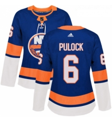 Womens Adidas New York Islanders 6 Ryan Pulock Authentic Royal Blue Home NHL Jersey 